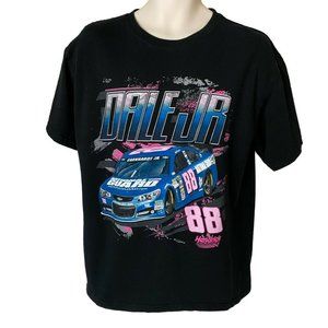 Dale Earnhardt Jr NASCAR All Over Print T Shirt Size L 88 Double Sided